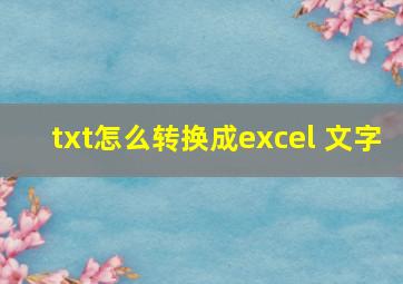 txt怎么转换成excel 文字